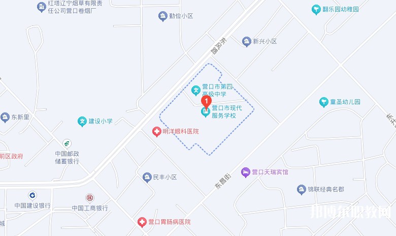 營口市現(xiàn)代服務學校地址，乘車路線